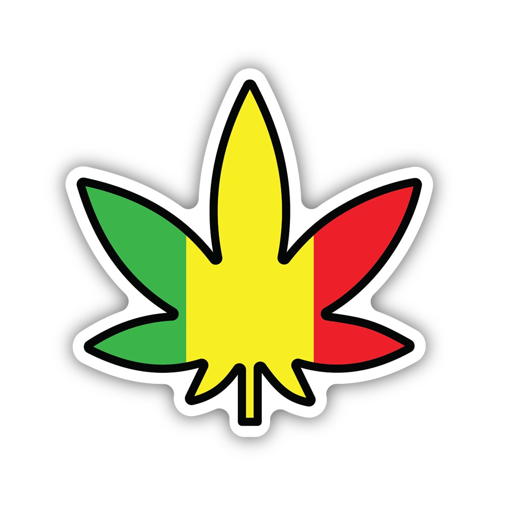 Stickers Northwest, 3", Sticker, Rasta Pot Leaf